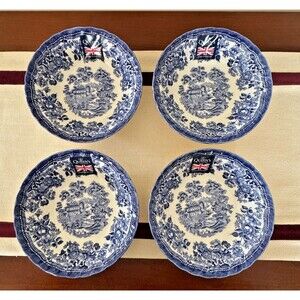 NWT Queen Tonquin Soup/Cereal Bowl Blue White Porcelain 6.25 " Made In England